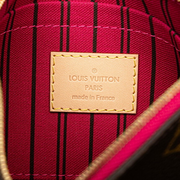 LOUIS VUITTON Brown Leather Neverfull Pouch - Picture 9 of 10